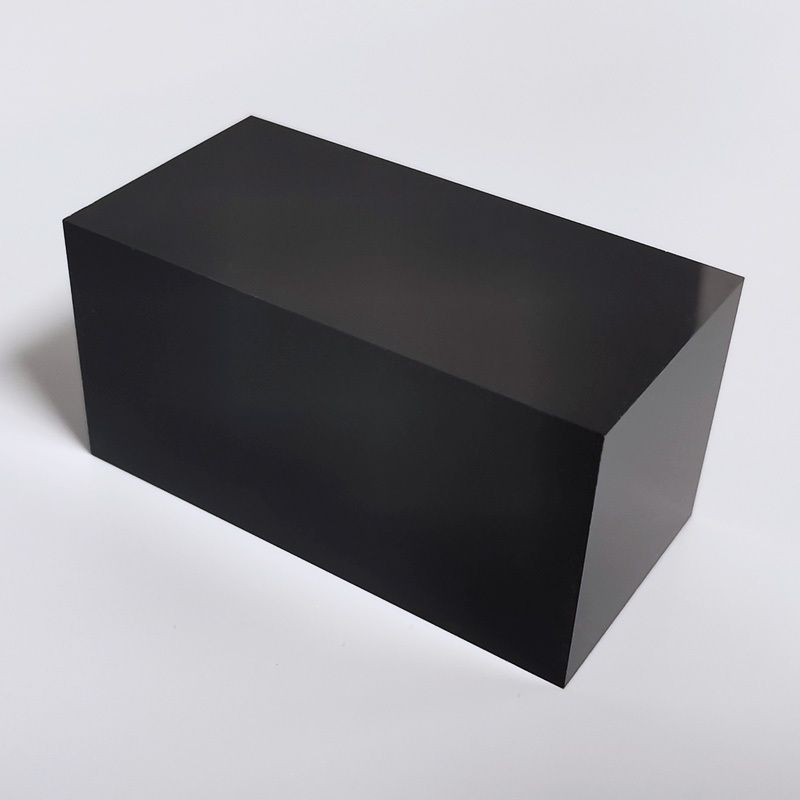 Solid Block Stand Black Acrylic Rectangular Display Base Custom Black Solid Acrylic Display Block