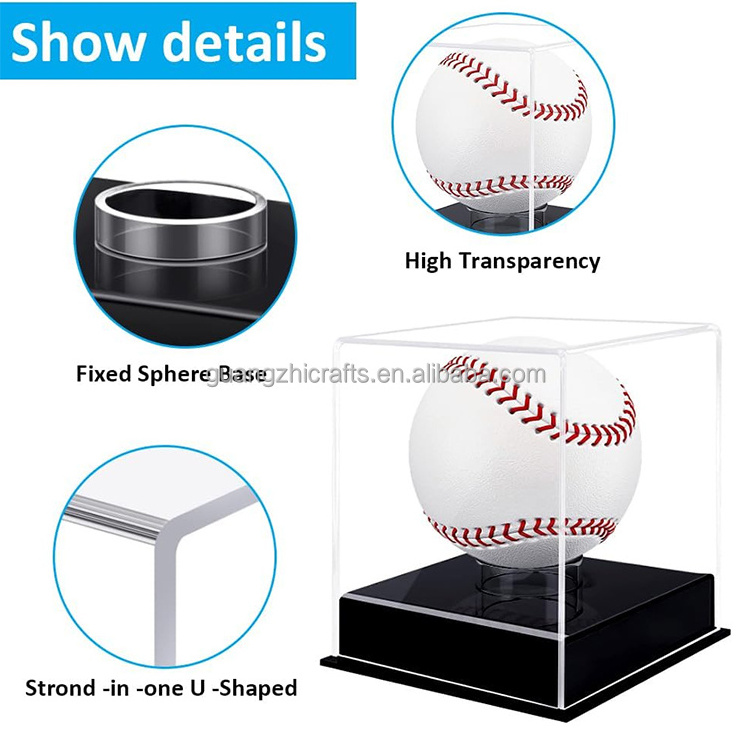 Clear Acrylic Baseball Storage Case Acrylic Memorabilia Baseball Show Case