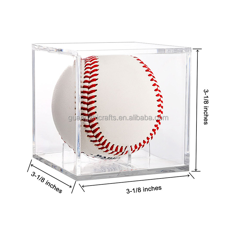 Anti UV Protected Acrylic Baseball Cube Holder Square Acrylic Memorabilia Display box