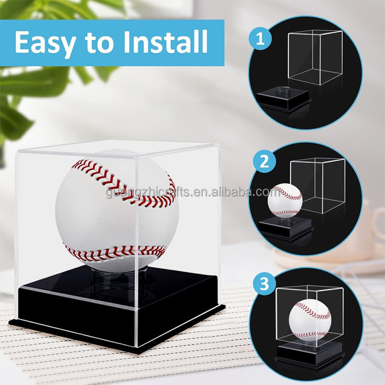 Clear Acrylic Baseball Storage Case Acrylic Memorabilia Baseball Show Case