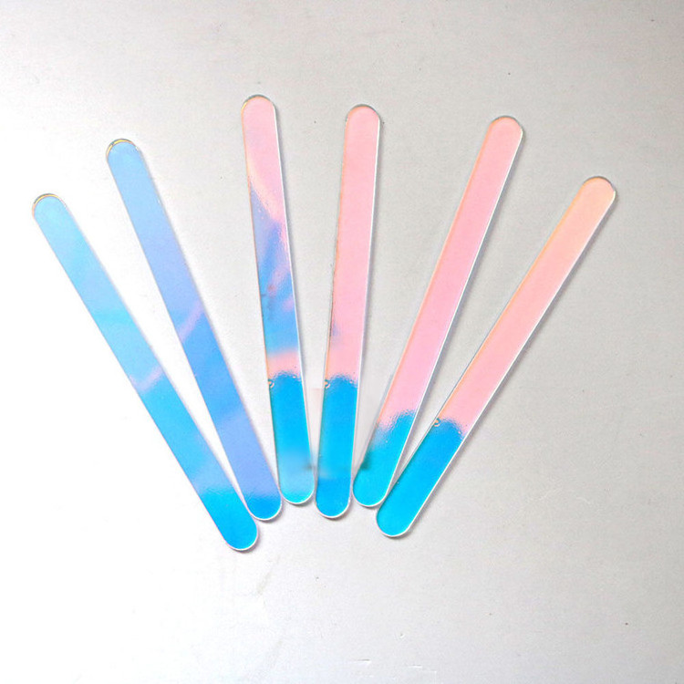 Iridescent Acrylic Pop Sticks Acrylic Material Rainbow Popsicle Sticks Acrylic Ice Cream Sticks for Party Favors