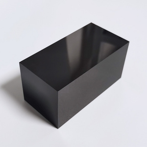 Solid Block Stand Black Acrylic Rectangular Display Base Custom Black Solid Acrylic Display Block