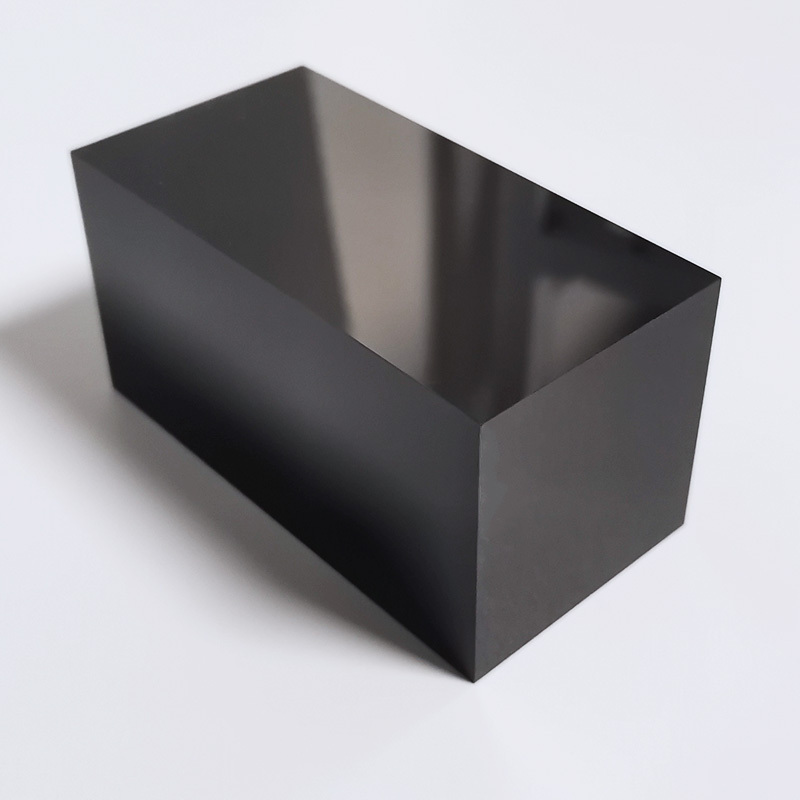 Solid Block Stand Black Acrylic Rectangular Display Base Custom Black Solid Acrylic Display Block