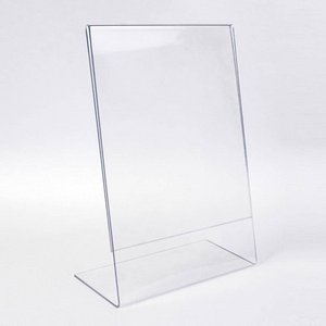 L Shaped Acrylic Menu Holder Stand Clear Menu Holder Stand Slanted Display Stand Custom Acrylic Sign Holder for Advertising