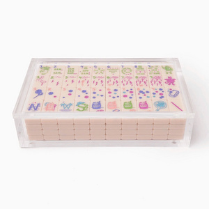 Plexiglass Mahjong Tile Cube Box Clear Acrylic Draw-And-Discard Type Card Games Display Box