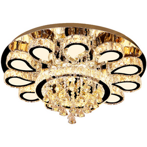 Crystal artistic indoor decorative luxury chandelier new design lobby main lamp low ceiling crystal chandelier