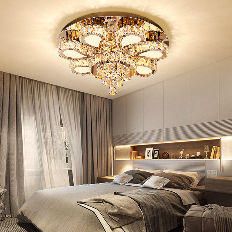 Crystal artistic indoor decorative luxury chandelier new design lobby main lamp low ceiling crystal chandelier