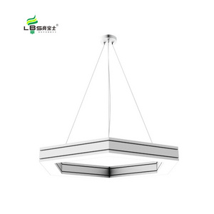 aluminum modern polygon rectangle ring wall panel chandelier pendant hexagon ceiling led linear light