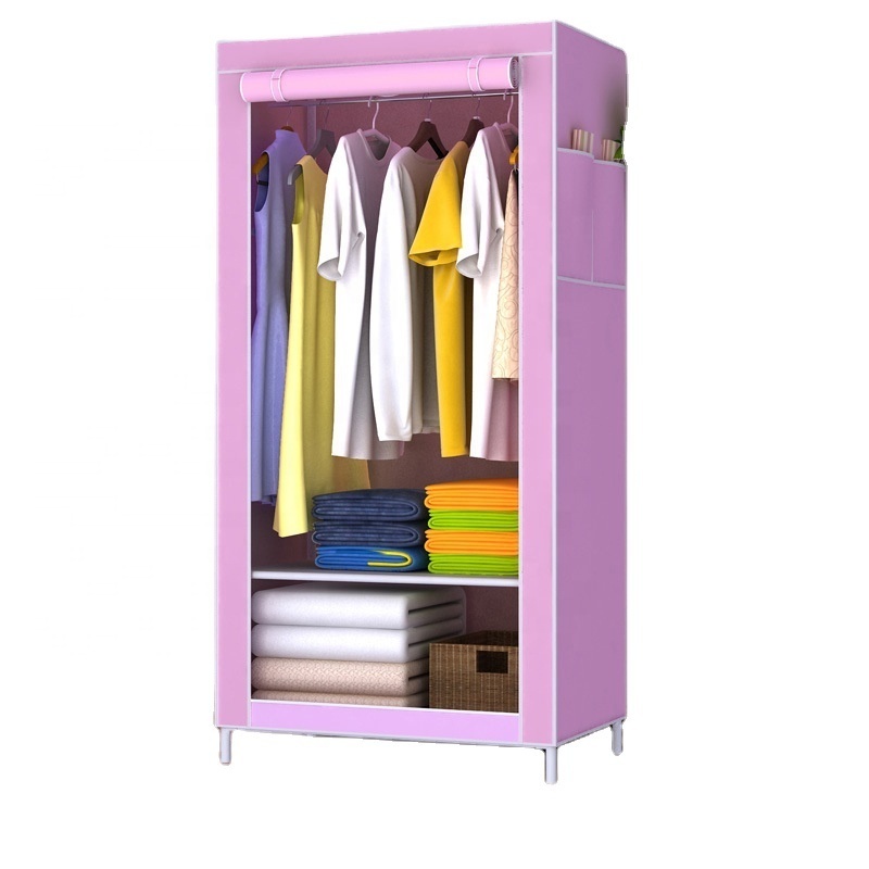 Folding Non Woven Door Wardrobe Portable Cabinet Assemble Cloth Closet