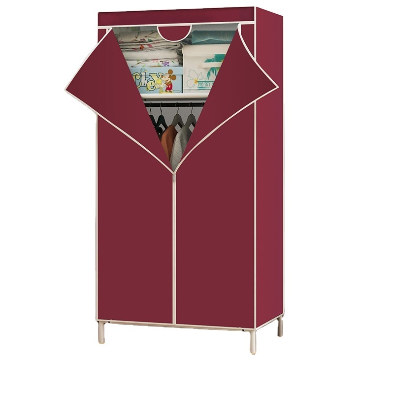 Cheap Bedroom Furniture Non Woven Fabric Armoire Zipper Folding Portable Wardrobe