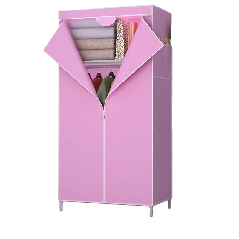 Cheap Bedroom Furniture Non Woven Fabric Armoire Zipper Folding Portable Wardrobe