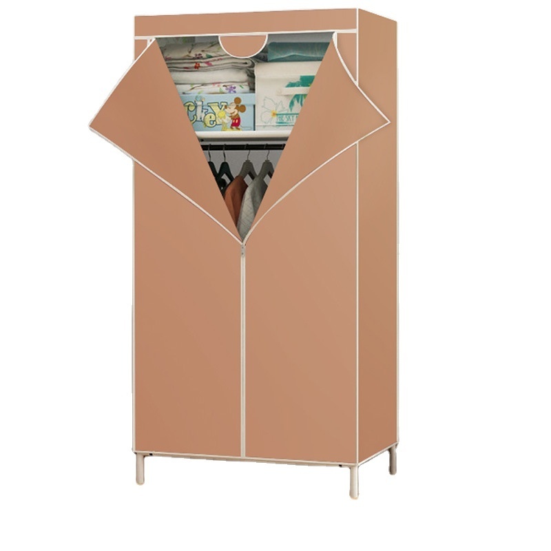 Cheap Bedroom Furniture Non Woven Fabric Armoire Zipper Folding Portable Wardrobe