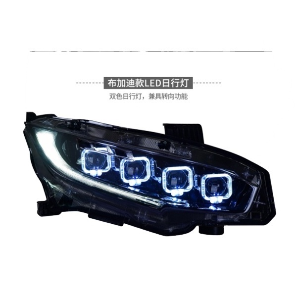 For Honda for Civic Full LED 2016 2017 Year Front Light With DRL Turning Lights