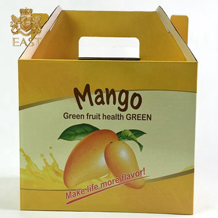 Custom Logo Mengo Paper Transport Packing Fruit Carton Box With Handle,mango packing boxes,custom box for mango