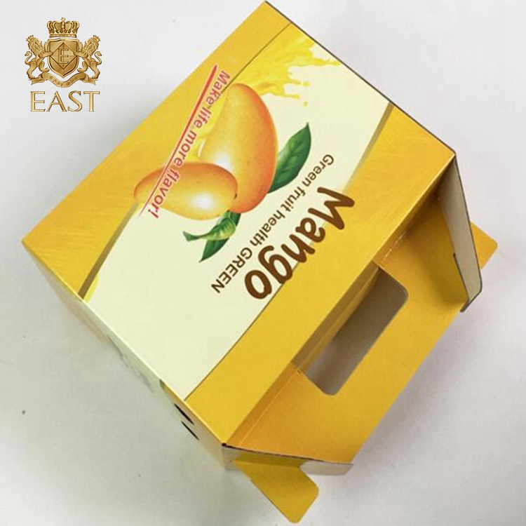 Custom Logo Mengo Paper Transport Packing Fruit Carton Box With Handle,mango packing boxes,custom box for mango