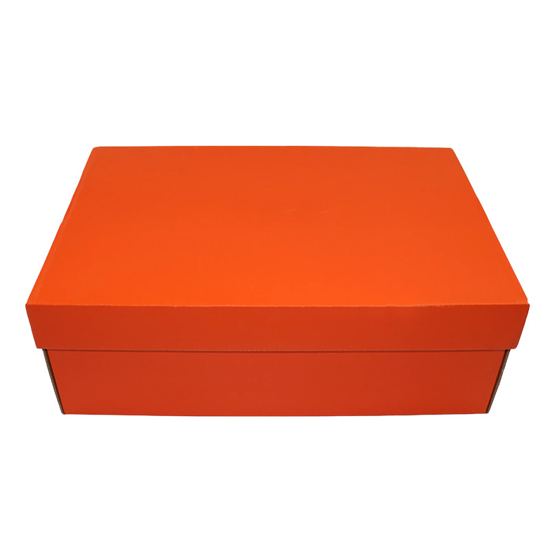 High Quality Rigid Cardboard Shoes Paper Box Packaging Orange Custom Carton Shoe Box Sneakers Boots Women's Shoes Packaging