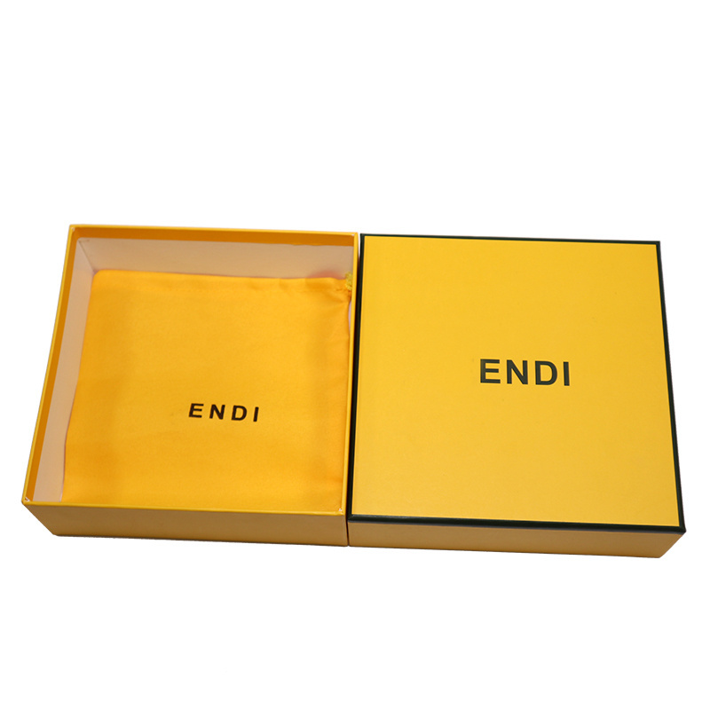 FUHING Wholesale Customized Gift Packaging Lid Box Yellow Cardboard Paper Lid And Base Box Printed Recyclable Art Paper Box