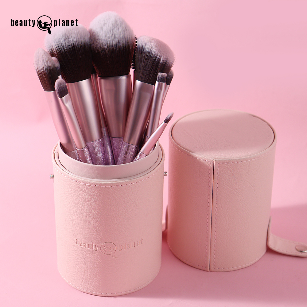 Beauty Planet Custom 12pcs Pinceles De Maquillaje Makeup Artist Supplies Pink Make Up Brushes With Stones And Glitter