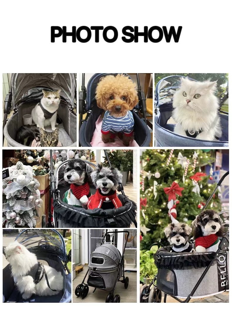 Dog Stroller For Large Pet Jogger Stroller Breathable Animal Stroller Detachable Pet Carrier With 4 Wheels