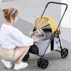 Dog Stroller For Large Pet Jogger Stroller Breathable Animal Stroller Detachable Pet Carrier With 4 Wheels