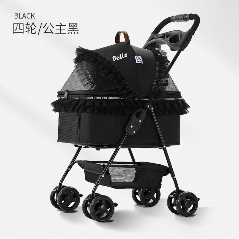 Factory Wholesale Four-wheeled Luxury Cat And Dog Stroller Universal Pet Stroller Separable Easy Walking