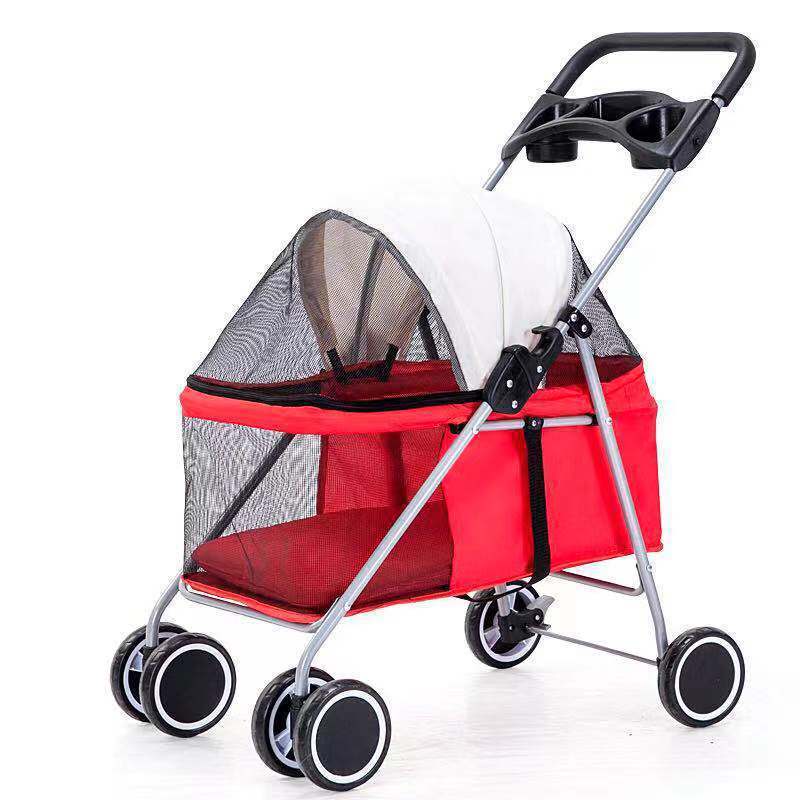 New Arrival Folding Four-wheeled Easy Walk Travel Carrier Carriage Pet Stroller For Pet Cat Dog