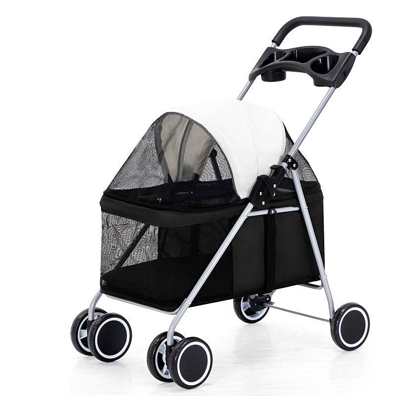 New Arrival Folding Four-wheeled Easy Walk Travel Carrier Carriage Pet Stroller For Pet Cat Dog