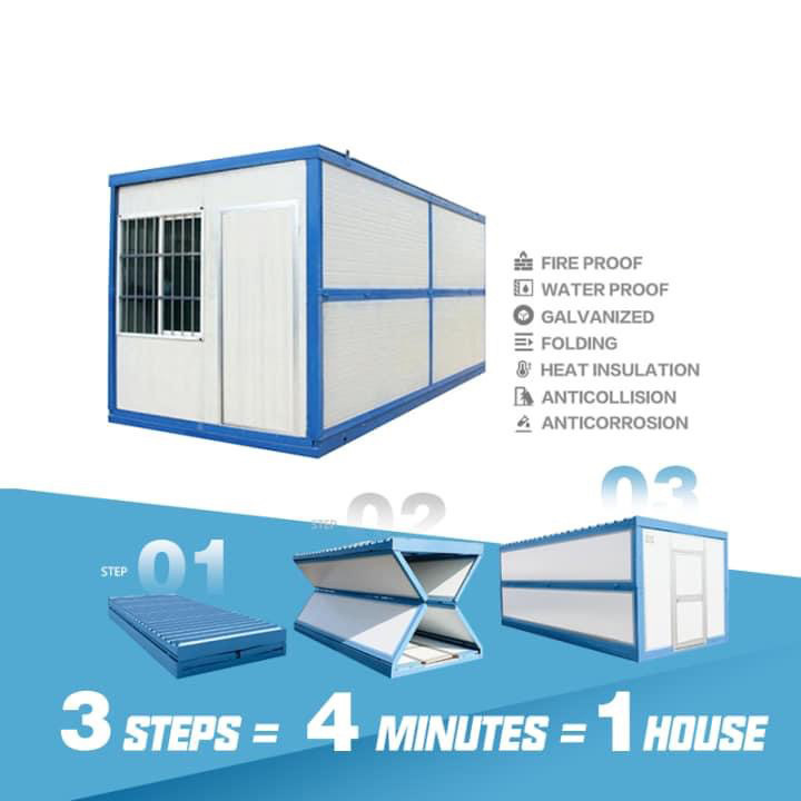 40 Ft Luxury Container House Transportable Modular Homes Easy Install Prefab Folding Collapsible Container House