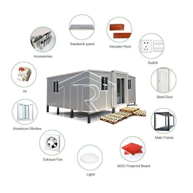 China Factory Wholesale Cheap 40 Ft Luxury House Prefab Modular Homes Expandable Container House