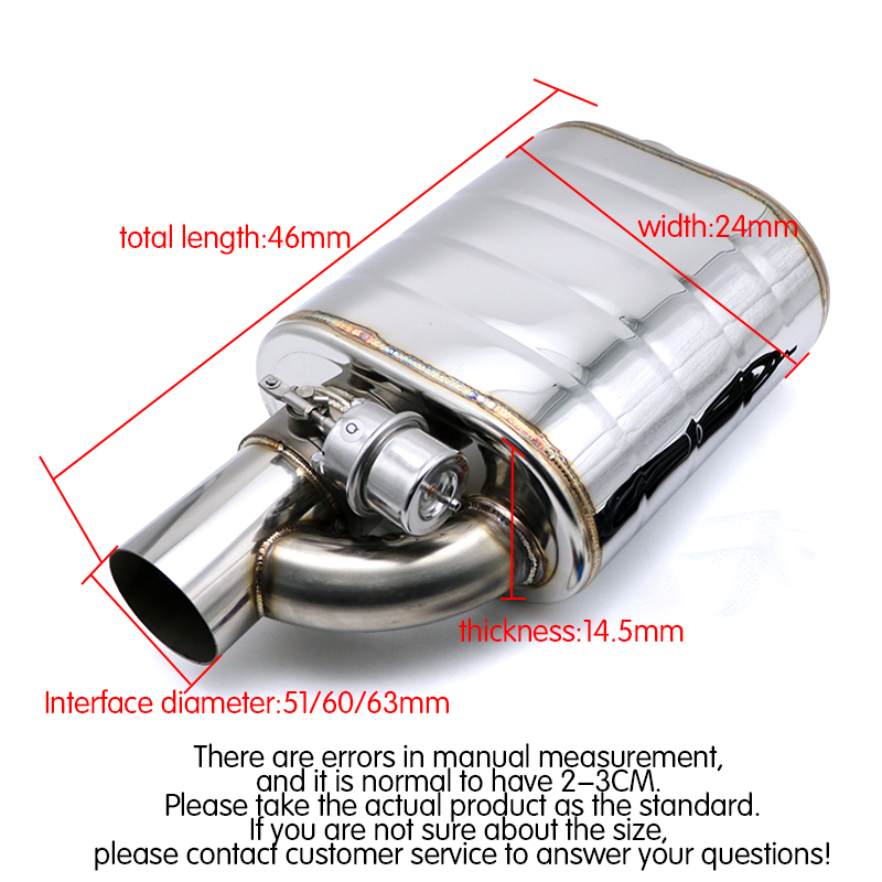 Exhaust Muffler With Dump Valve Stainless Steel Electric Exhaust Cutout Remote Control Set