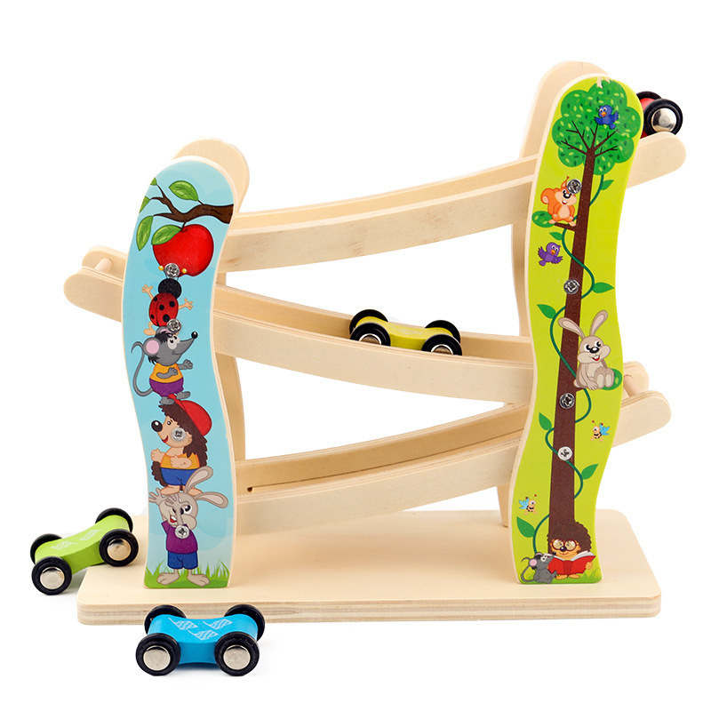 Wooden Car Educational Toys Classic Kids Tricycle Ramp Sliding Cars 2023 Car For Kids