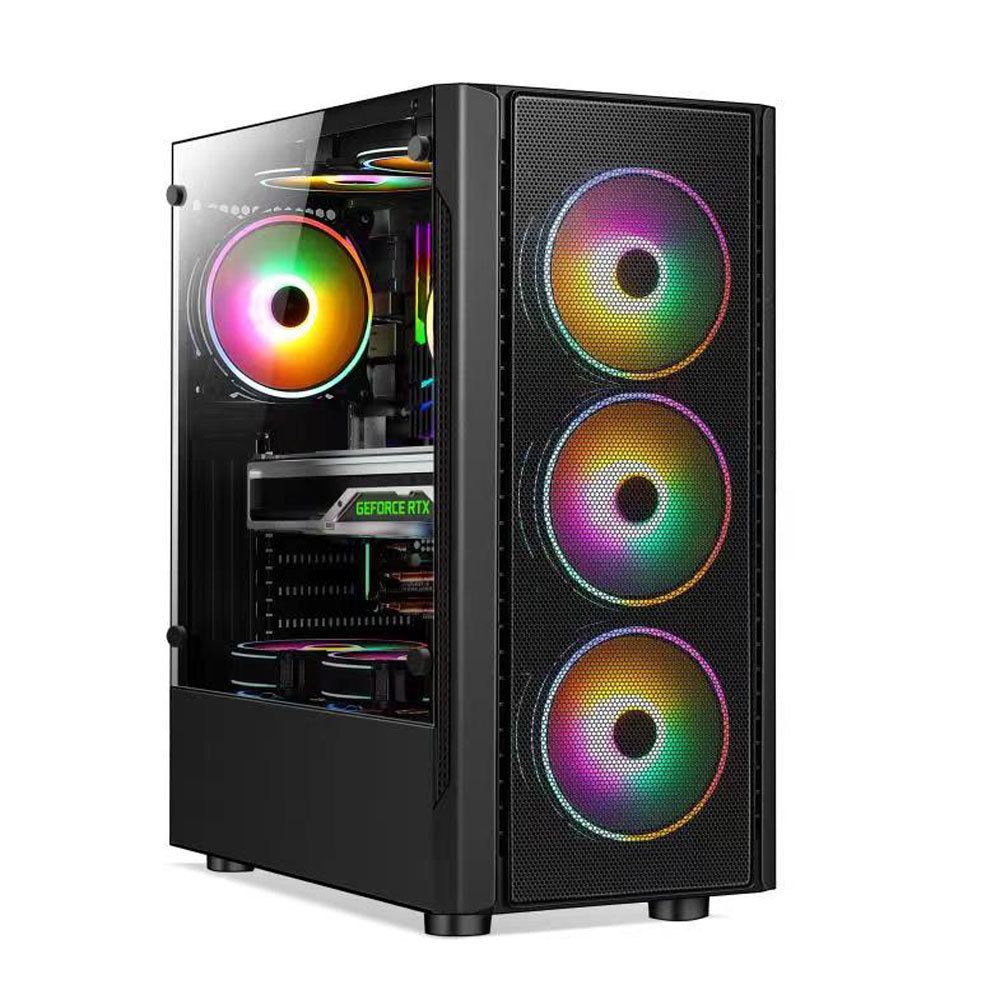 2020 New Designed Custom Micro ATX Tempered Glass RGB Gaming Computer PC Case