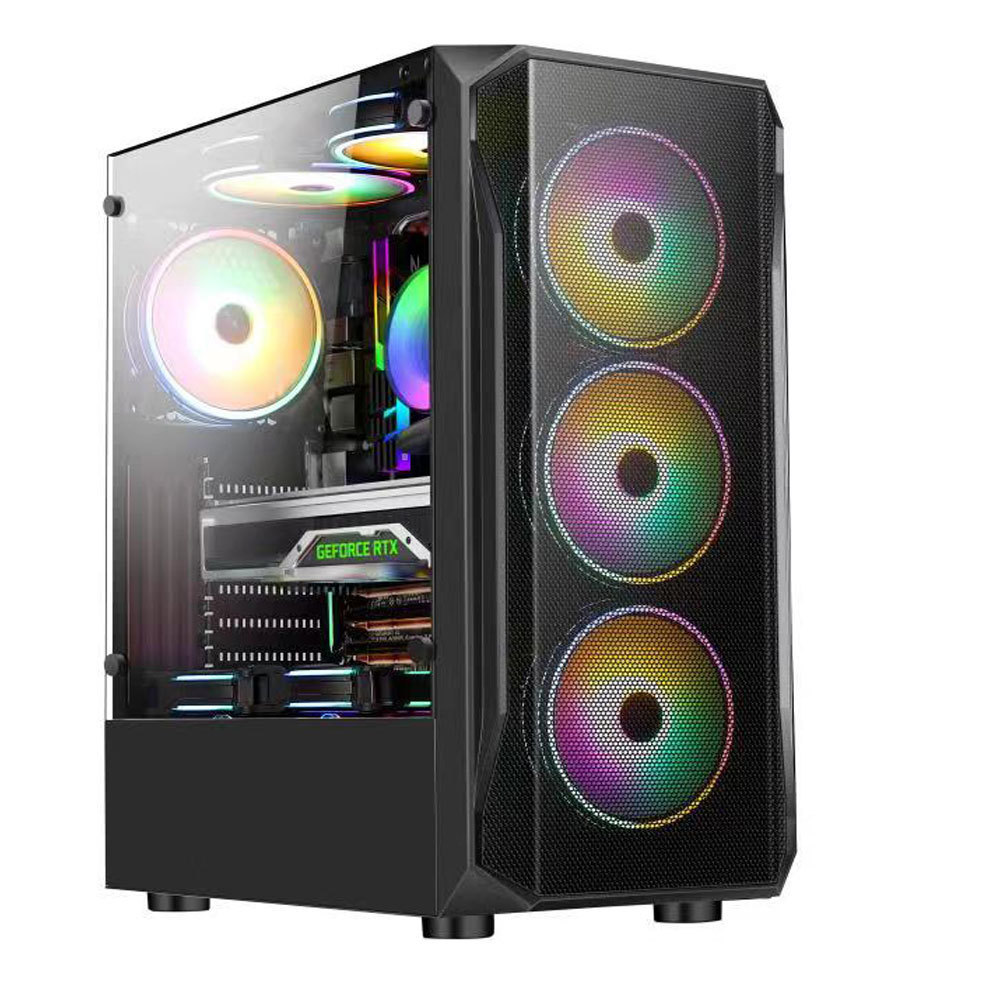 2020 New Designed Custom Micro ATX Tempered Glass RGB Gaming Computer PC Case