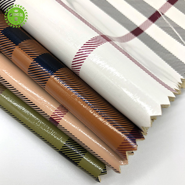 Artificial environmental protection leather material Custom color synthetic grid pattern pu garment leather fabric