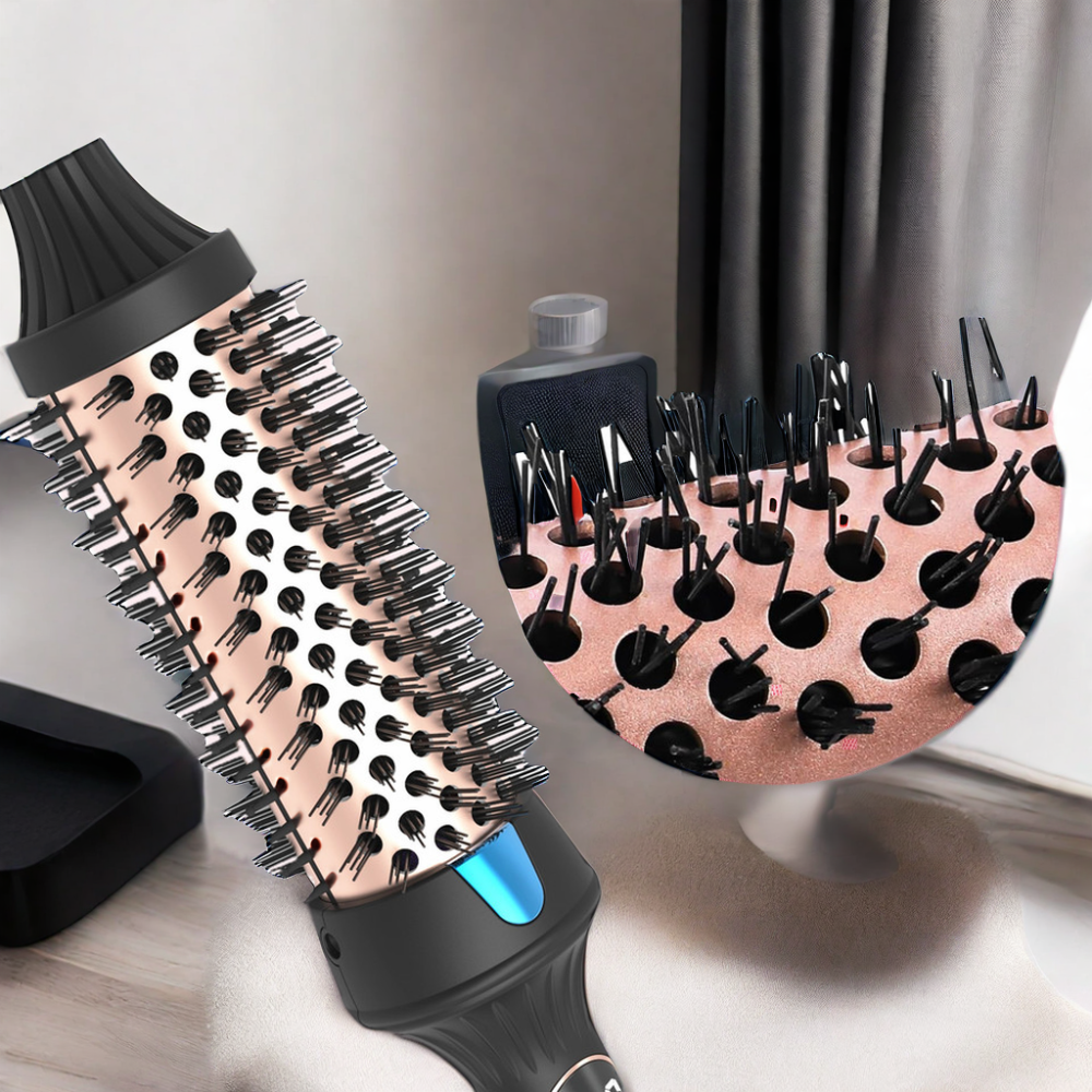 Ceramic LCD Thermal Hair Brush Negative Professional Thermal Ionic Brush Electric Curling Blowout Brush Hot Comb