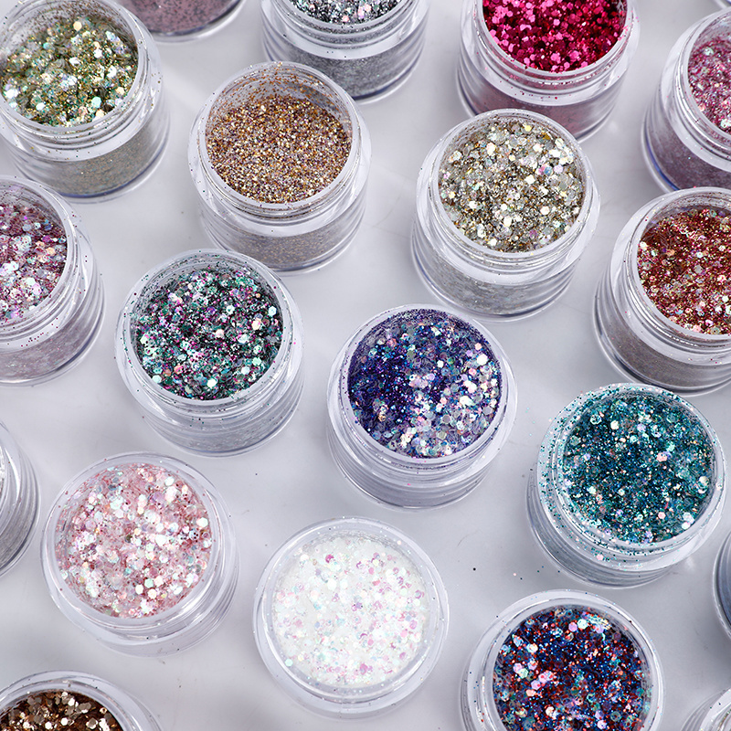 36 colors 3d sequin Powder   nail art acrylic nail glitter nail powder mixed small sequins