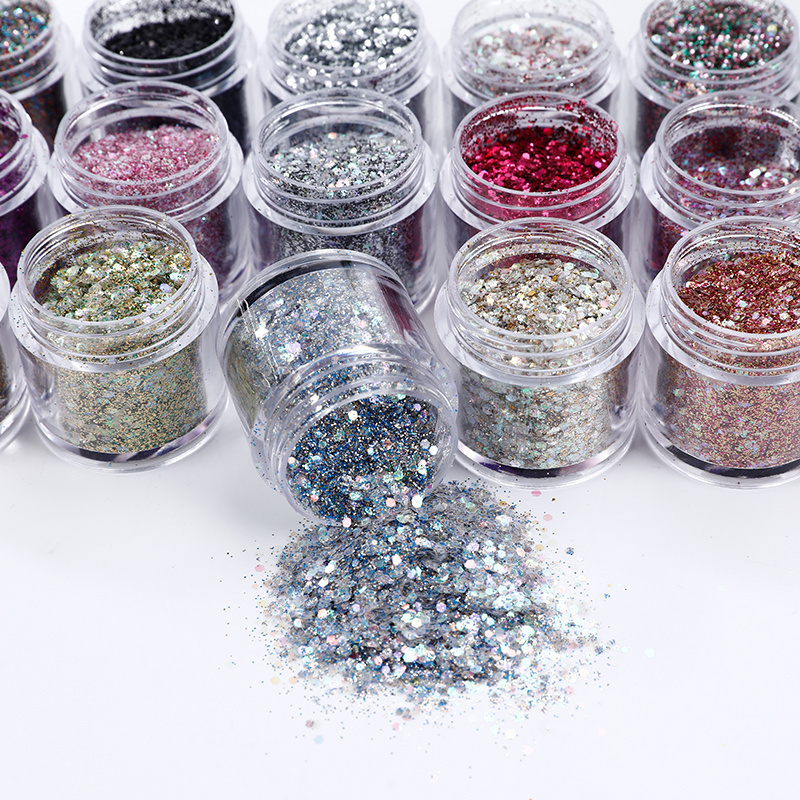 36 colors 3d sequin Powder   nail art acrylic nail glitter nail powder mixed small sequins