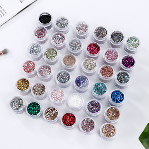 36 colors 3d sequin Powder   nail art acrylic nail glitter nail powder mixed small sequins