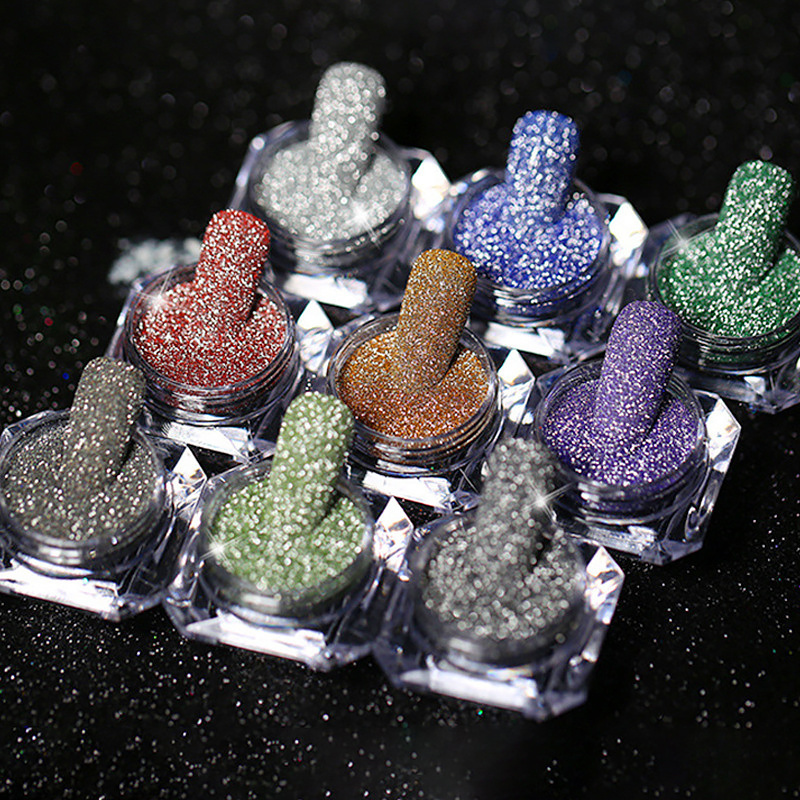 private label crystal crushed diamond powder nail finest polishing acrylic glitter pigment powder for nail art sequins