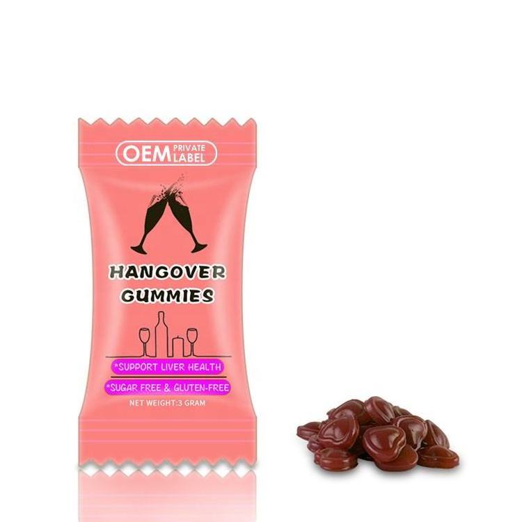 Custom Private Label Hangover Relief Gummies Vegan Liver Detox Anti Hangover Pills For Anti Hangover Recovery Prevention