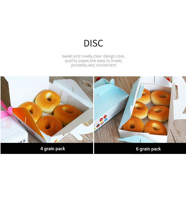 Y53 Wholesale bakery doughnut paper box with handle custom white cardboard box for take away fast food cake box