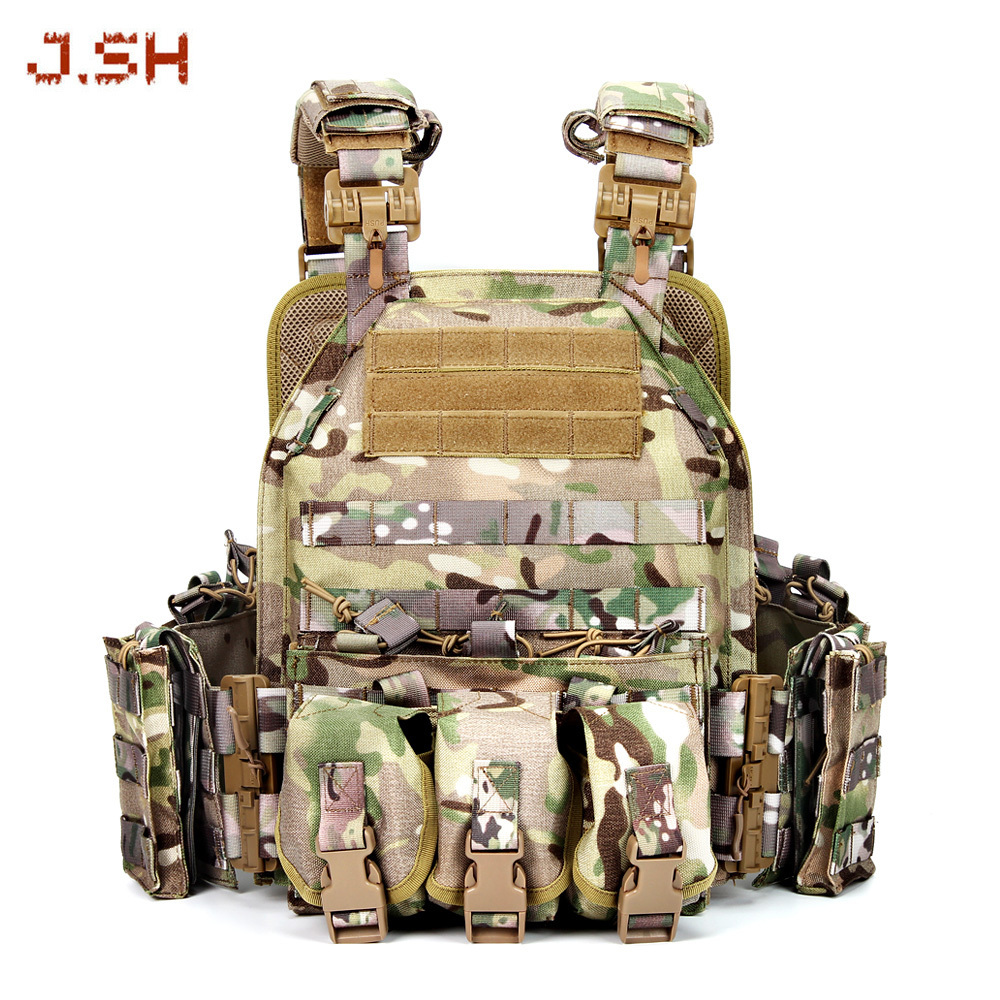 JSH Hot Selling Chaleco Tactico 1000D Polyester Tactical Vest Plate Carrier Colete Tatico Chalecos Tactico Free Combo