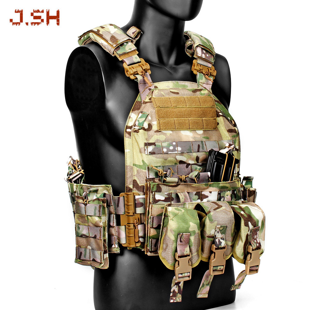 JSH Hot Selling Chaleco Tactico 1000D Polyester Tactical Vest Plate Carrier Colete Tatico Chalecos Tactico Free Combo