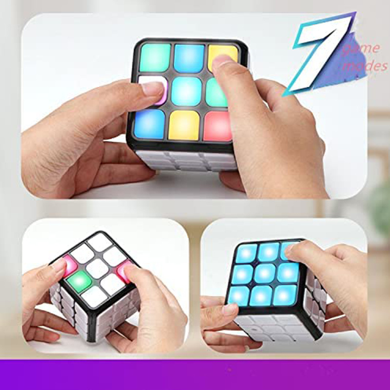 Flashing Cube Challenge Brain Memory With 7in1 Magic Cube 3pcs Lighting Up Cube Training Kids