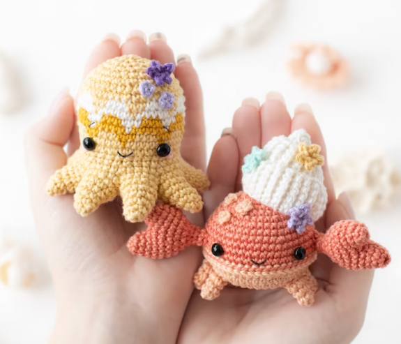 Ocean Chew Octopus Toy Rubber Rope Squeaky Toy Custom Crochet Mermaid Amigurumi Triton Ocean Animal 50 Unisex Plush Toy KY196