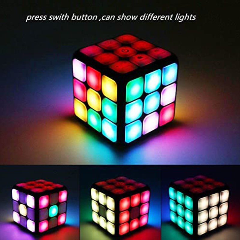 Flashing Cube Challenge Brain Memory With 7in1 Magic Cube 3pcs Lighting Up Cube Training Kids