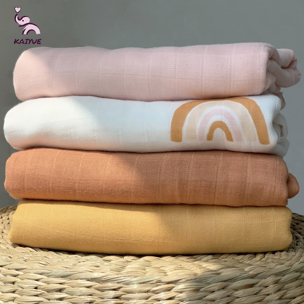 New Arrival 2-Layer Organic Bamboo Cotton Blanket Baby Bedding for Sleep