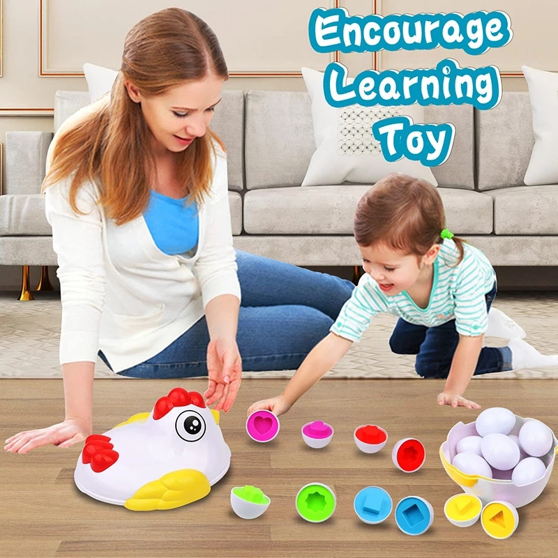 Baby Montessori Eggs Toddler Sensory Toys Educational Smart Easter Egg Games Shape Matching Sorters Chicken Toys for Children