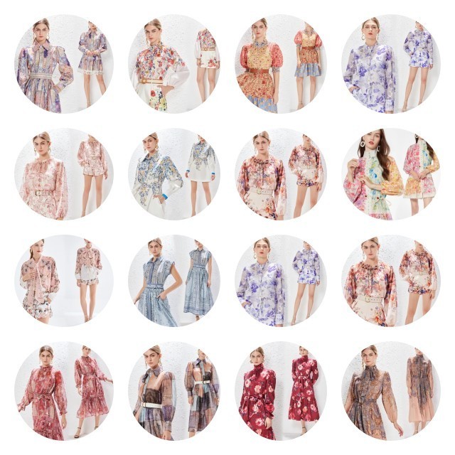 Custom Made European Brand Printed Dress Large Stock Ladies Maxi Dress Support Customization Runway High-End Women Casual Dress