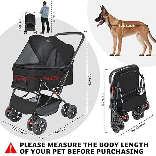 Wholesale Pet Carriers with Removable Pet Stroller Dog Stroller for Medium Dogs or 2 Small Dogs